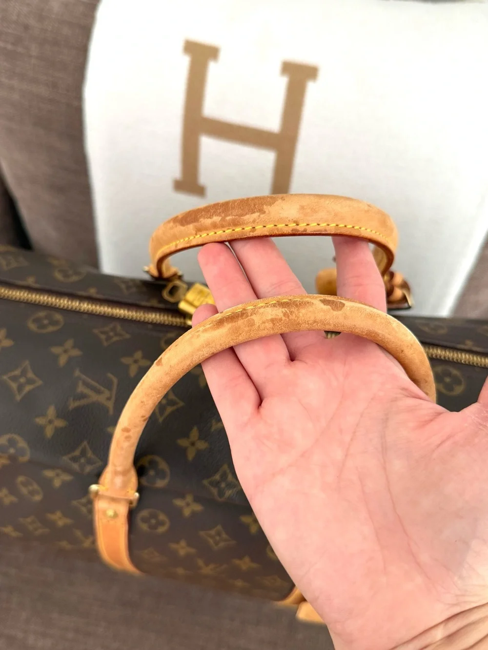 Authentic Louis Vuitton Sirius 50 travel bag luggage brown monogram LV M41506
